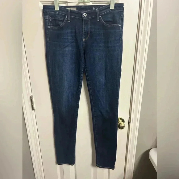 AG Adriano Goldschmied the STILT Cigarette Leg Jeans Sz 28R Dark Wash Stretch - Picture 1 of 5